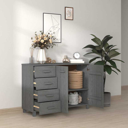 vidaXL Sideboard "HAMAR" Dark Grey 113x40x80 cm Solid Wood Pine
