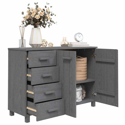 vidaXL Sideboard "HAMAR" Dark Grey 113x40x80 cm Solid Wood Pine