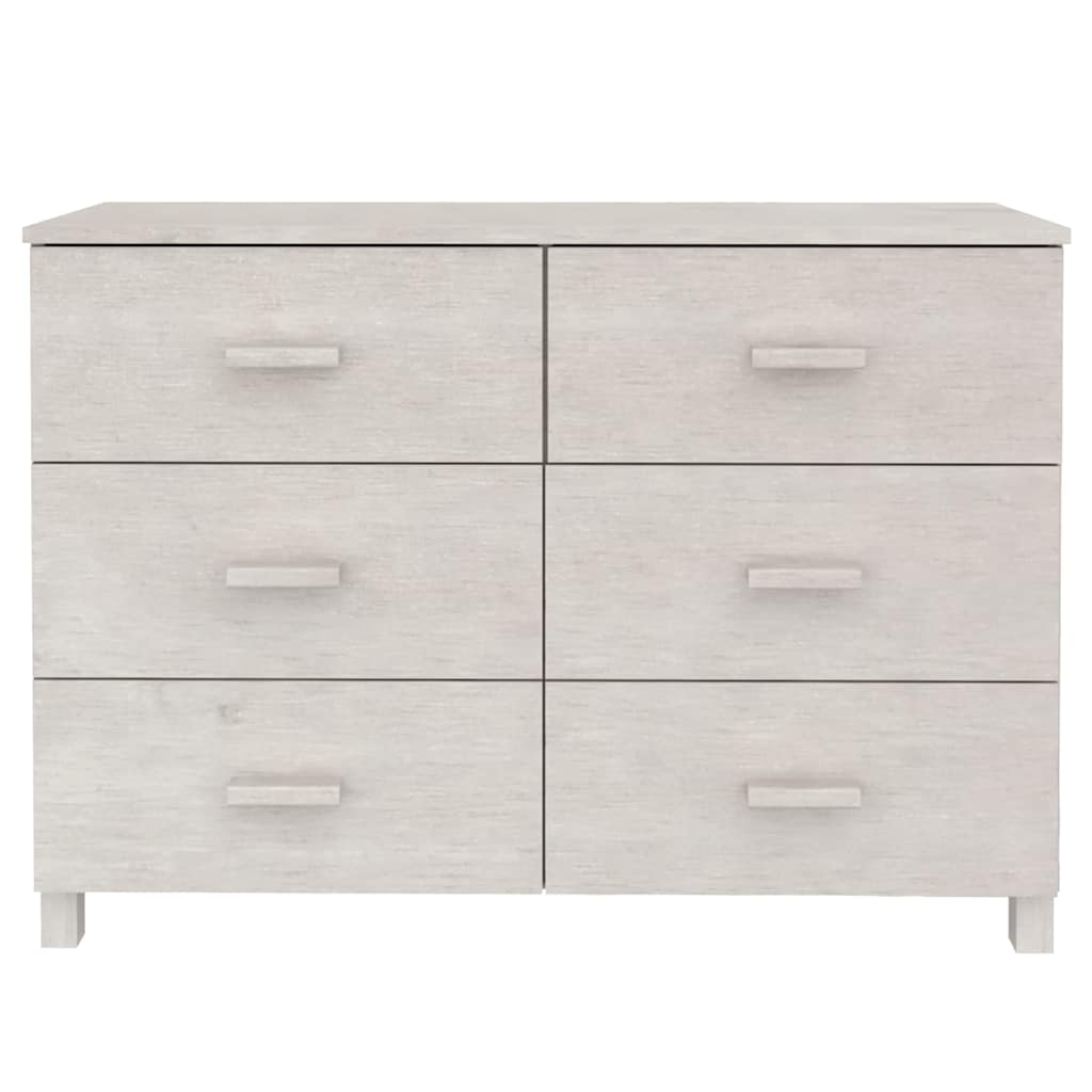 vidaXL Sideboard "HAMAR" White 113x40x80 cm Solid Wood Pine
