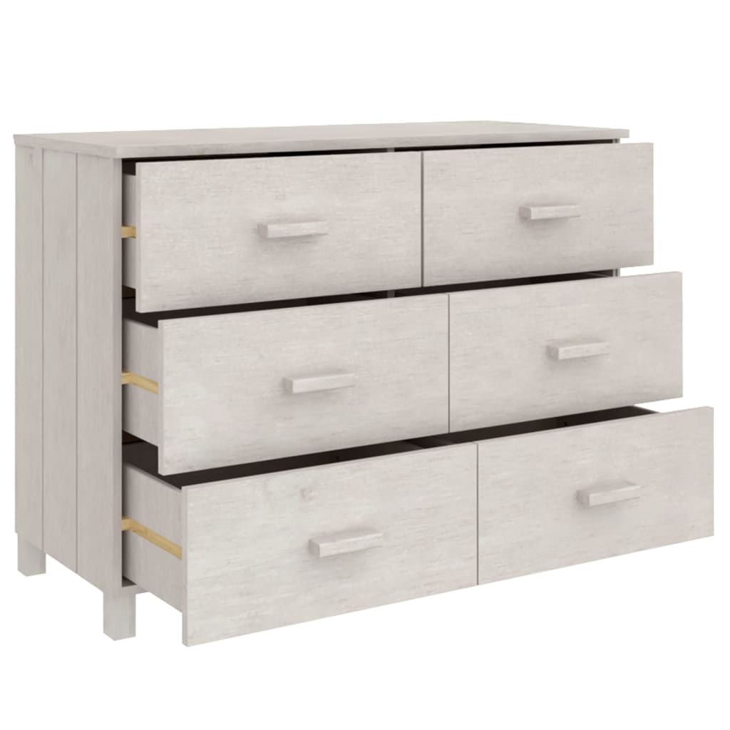 vidaXL Sideboard HAMAR White 113x40x80 cm Solid Wood Pine