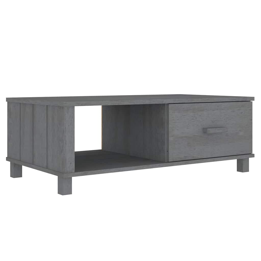 vidaXL Coffee Table "HAMAR" Dark Grey 100x55x35 cm Solid Wood Pine