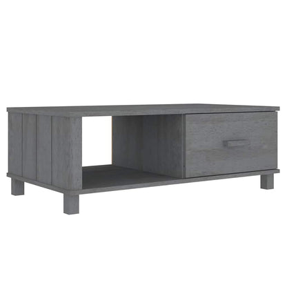 vidaXL Coffee Table "HAMAR" Dark Grey 100x55x35 cm Solid Wood Pine
