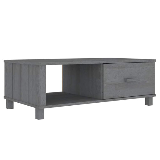 vidaXL Coffee Table "HAMAR" Dark Grey 100x55x35 cm Solid Wood Pine