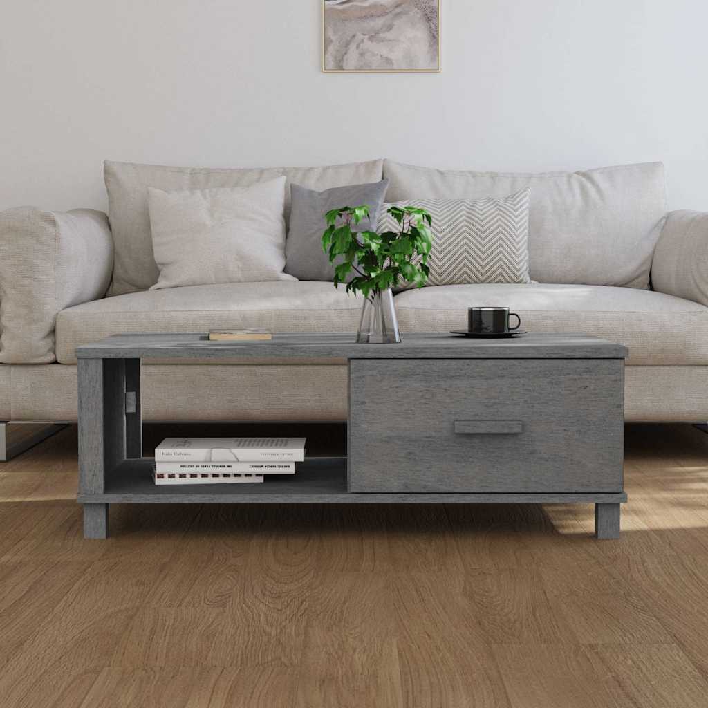 vidaXL Coffee Table "HAMAR" Dark Grey 100x55x35 cm Solid Wood Pine