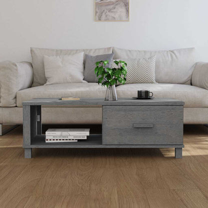 vidaXL Coffee Table "HAMAR" Dark Grey 100x55x35 cm Solid Wood Pine