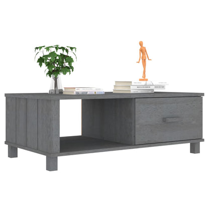 vidaXL Coffee Table HAMAR Dark Grey 100x55x35 cm Solid Wood Pine