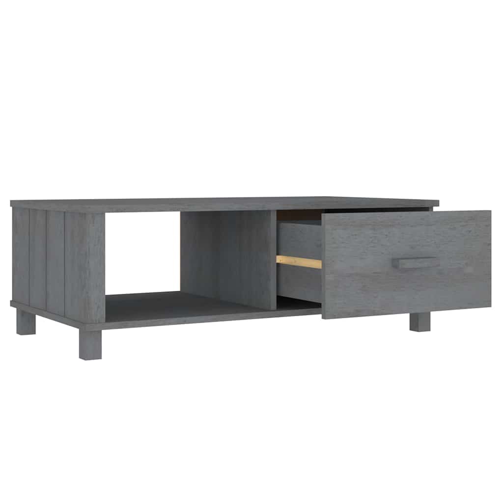 vidaXL Coffee Table "HAMAR" Dark Grey 100x55x35 cm Solid Wood Pine