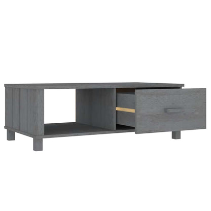 vidaXL Coffee Table "HAMAR" Dark Grey 100x55x35 cm Solid Wood Pine