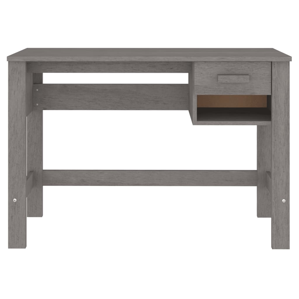 vidaXL Desk HAMAR Light Grey 110x40x75 cm Solid Wood Pine