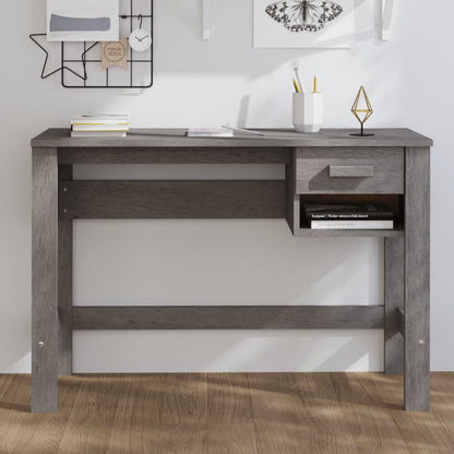 vidaXL Desk HAMAR Light Grey 110x40x75 cm Solid Wood Pine
