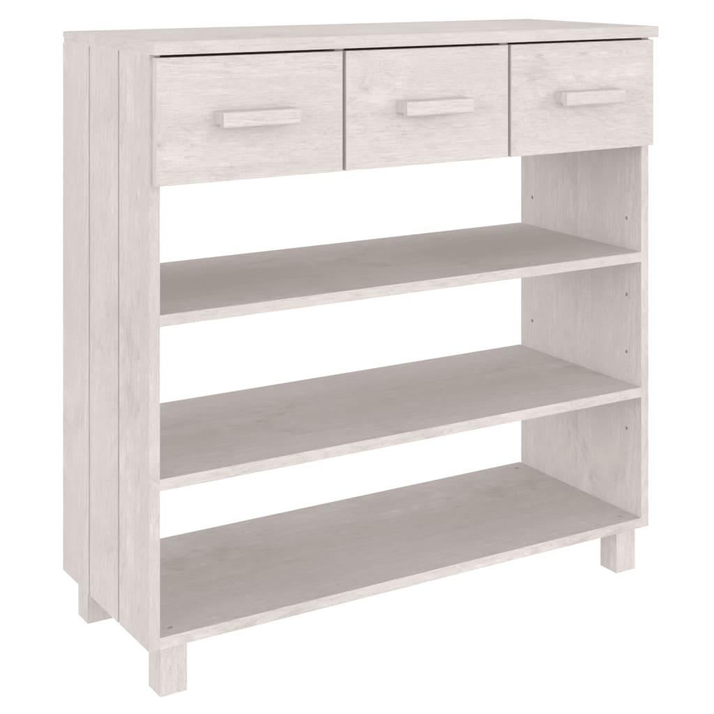 vidaXL Console Table HAMAR White 90x35x90 cm Solid Wood Pine