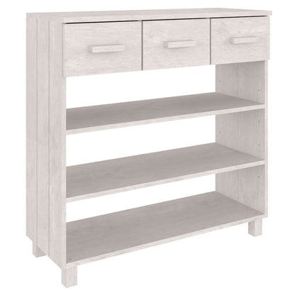 vidaXL Console Table "HAMAR" White 90x35x90 cm Solid Wood Pine