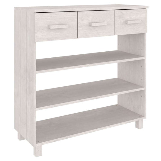vidaXL Console Table "HAMAR" White 90x35x90 cm Solid Wood Pine
