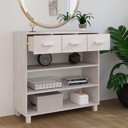 vidaXL Console Table "HAMAR" White 90x35x90 cm Solid Wood Pine