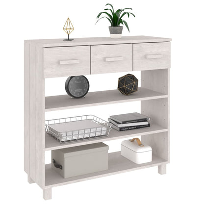 vidaXL Console Table HAMAR White 90x35x90 cm Solid Wood Pine