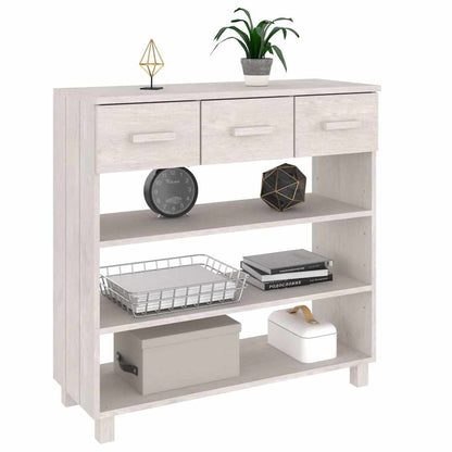 vidaXL Console Table "HAMAR" White 90x35x90 cm Solid Wood Pine