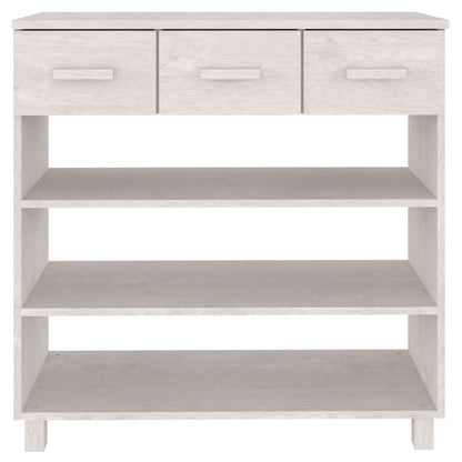 vidaXL Console Table HAMAR White 90x35x90 cm Solid Wood Pine