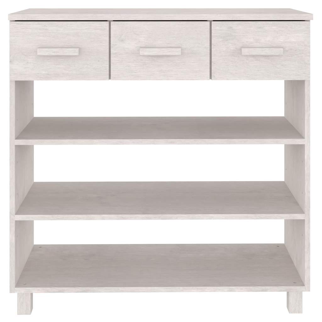 vidaXL Console Table "HAMAR" White 90x35x90 cm Solid Wood Pine