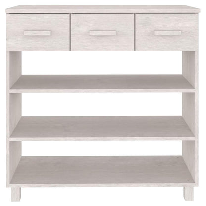 vidaXL Console Table "HAMAR" White 90x35x90 cm Solid Wood Pine