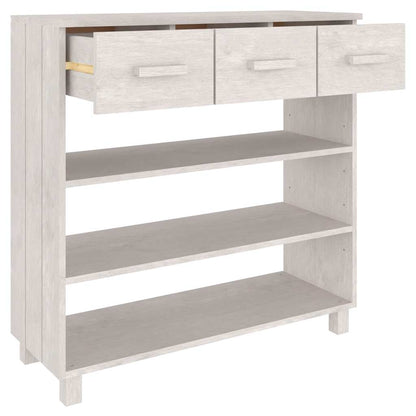 vidaXL Console Table "HAMAR" White 90x35x90 cm Solid Wood Pine