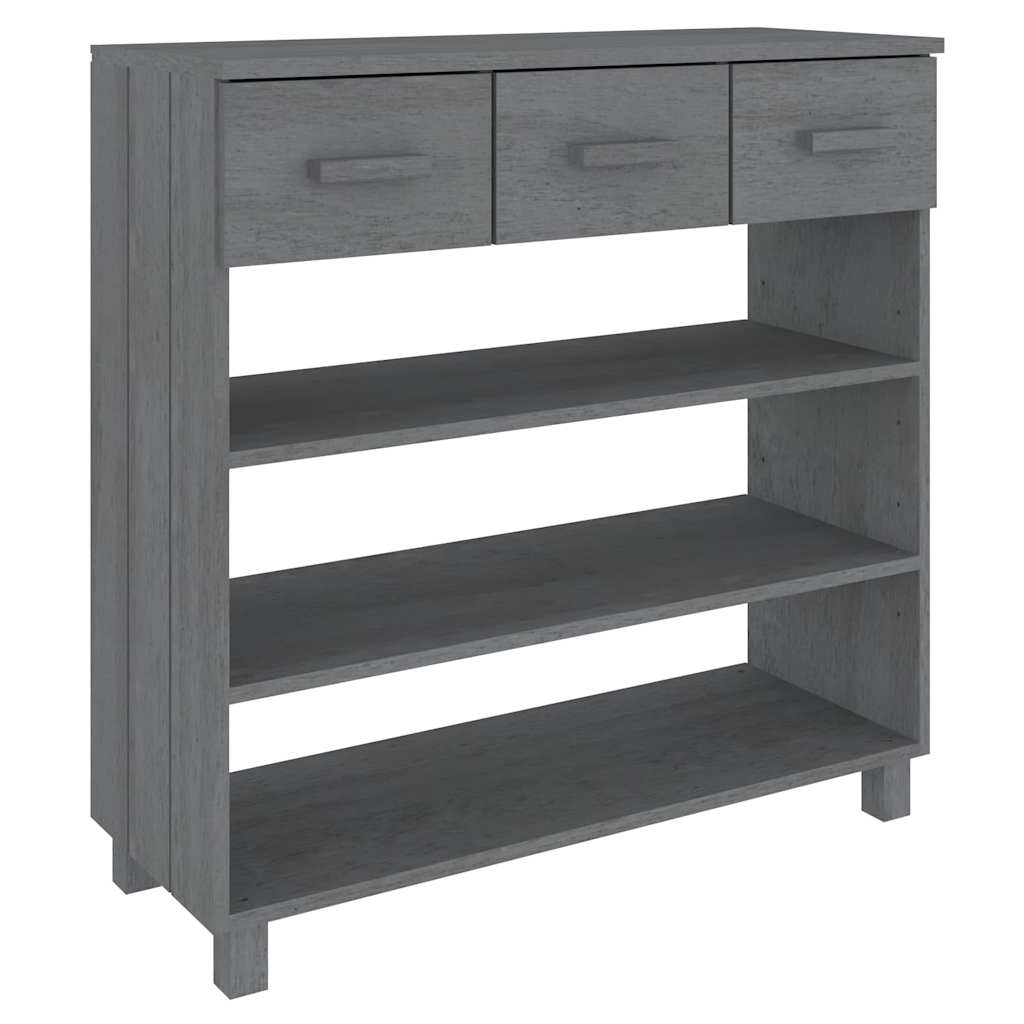 vidaXL Console Table "HAMAR" Dark Grey 90x35x90 cm Solid Wood Pine