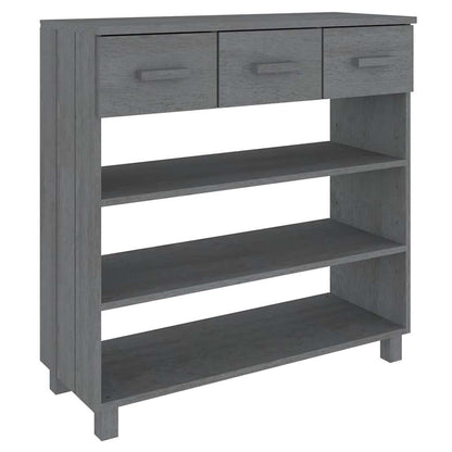 vidaXL Console Table "HAMAR" Dark Grey 90x35x90 cm Solid Wood Pine