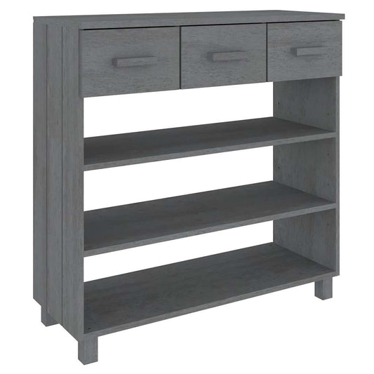 vidaXL Console Table "HAMAR" Dark Grey 90x35x90 cm Solid Wood Pine