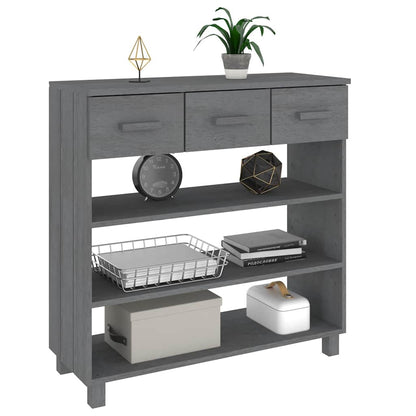 vidaXL Console Table "HAMAR" Dark Grey 90x35x90 cm Solid Wood Pine