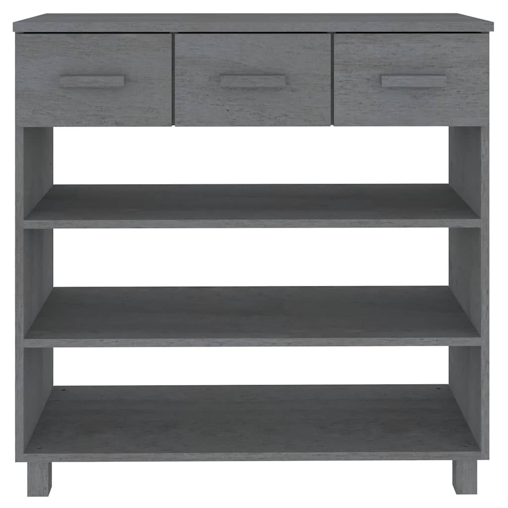 vidaXL Console Table "HAMAR" Dark Grey 90x35x90 cm Solid Wood Pine
