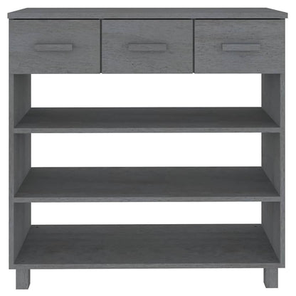 vidaXL Console Table "HAMAR" Dark Grey 90x35x90 cm Solid Wood Pine
