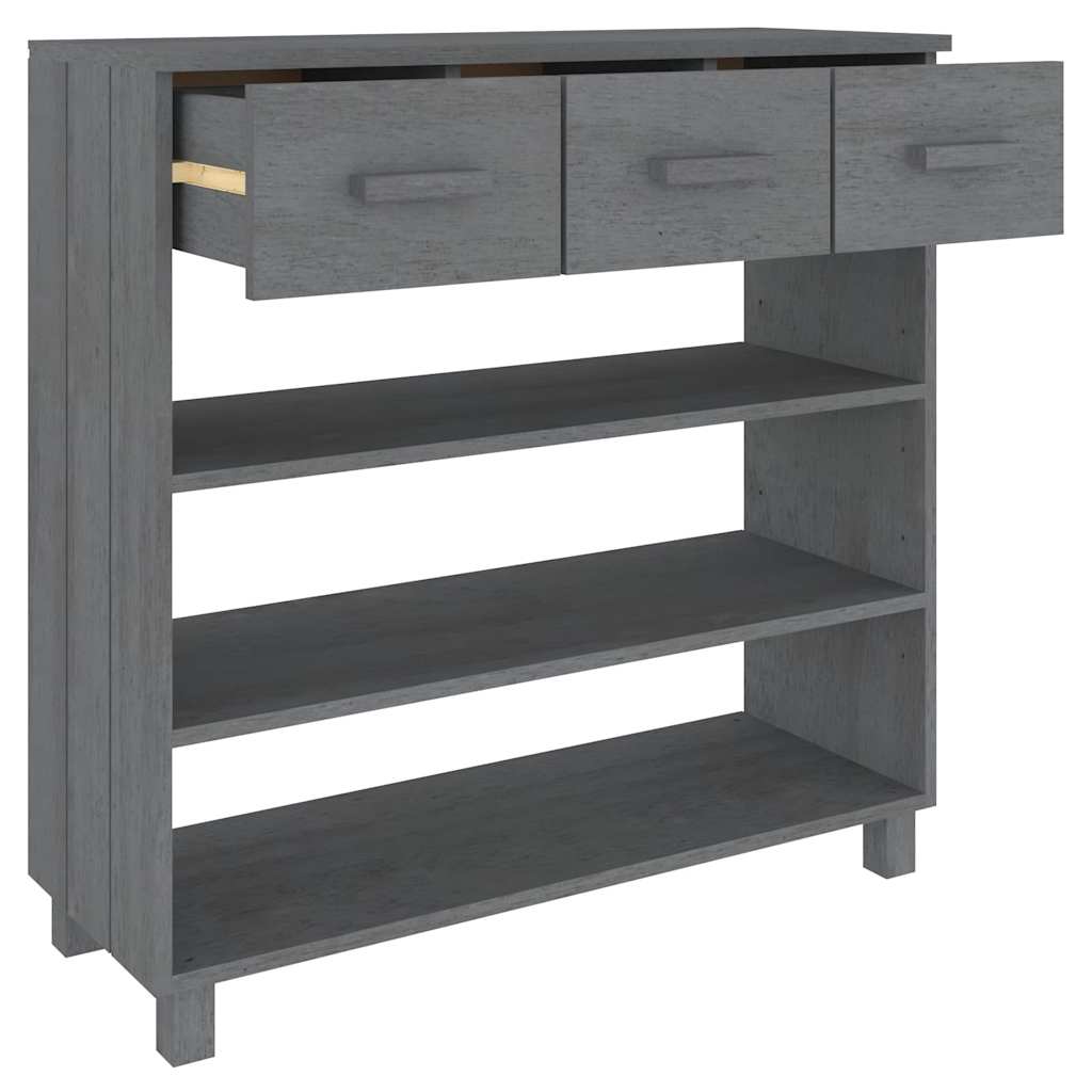 vidaXL Console Table "HAMAR" Dark Grey 90x35x90 cm Solid Wood Pine