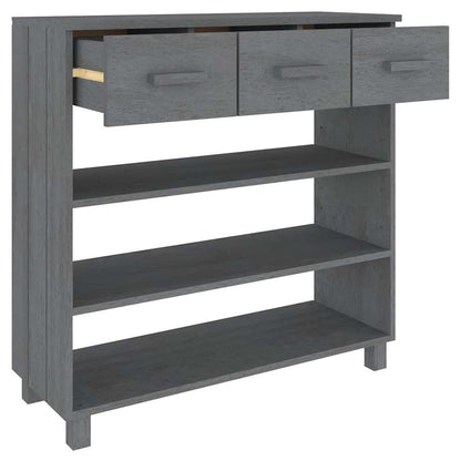 vidaXL Console Table "HAMAR" Dark Grey 90x35x90 cm Solid Wood Pine