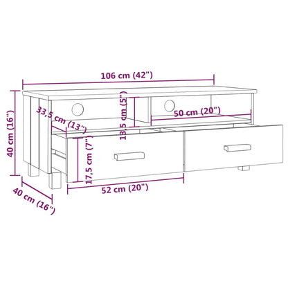 vidaXL TV Cabinet HAMAR Light Grey 106x40x40 cm Solid Wood Pine