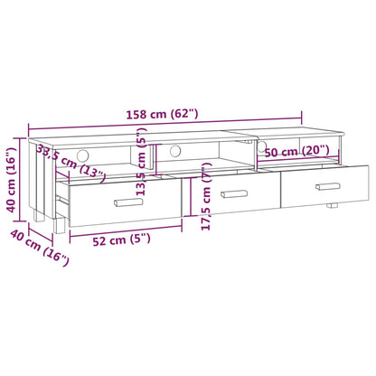vidaXL TV Cabinet HAMAR Light Grey 158x40x40 cm Solid Wood Pine