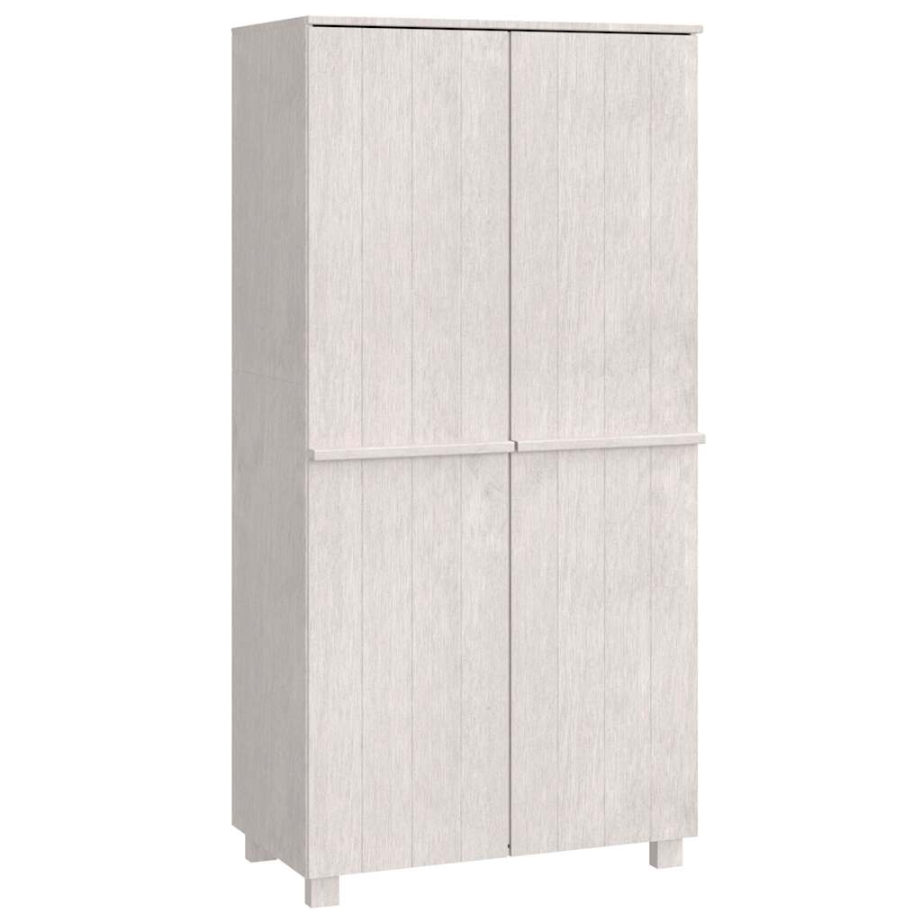 vidaXL Wardrobe "HAMAR" White 89x50x180 cm Solid Wood Pine