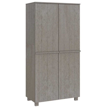 vidaXL Wardrobe "HAMAR" Light Grey 89x50x180 cm Solid Wood Pine