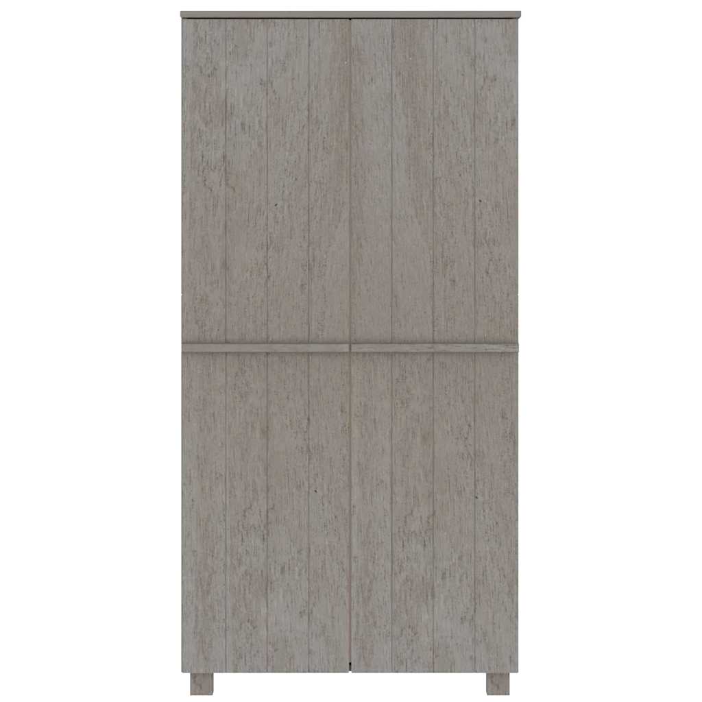 vidaXL Wardrobe "HAMAR" Light Grey 89x50x180 cm Solid Wood Pine