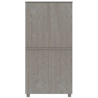vidaXL Wardrobe "HAMAR" Light Grey 89x50x180 cm Solid Wood Pine