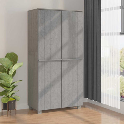 vidaXL Wardrobe "HAMAR" Light Grey 89x50x180 cm Solid Wood Pine