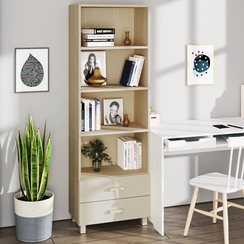 vidaXL Highboard HAMAR Honey Brown 60x35x180 cm Solid Wood Pine