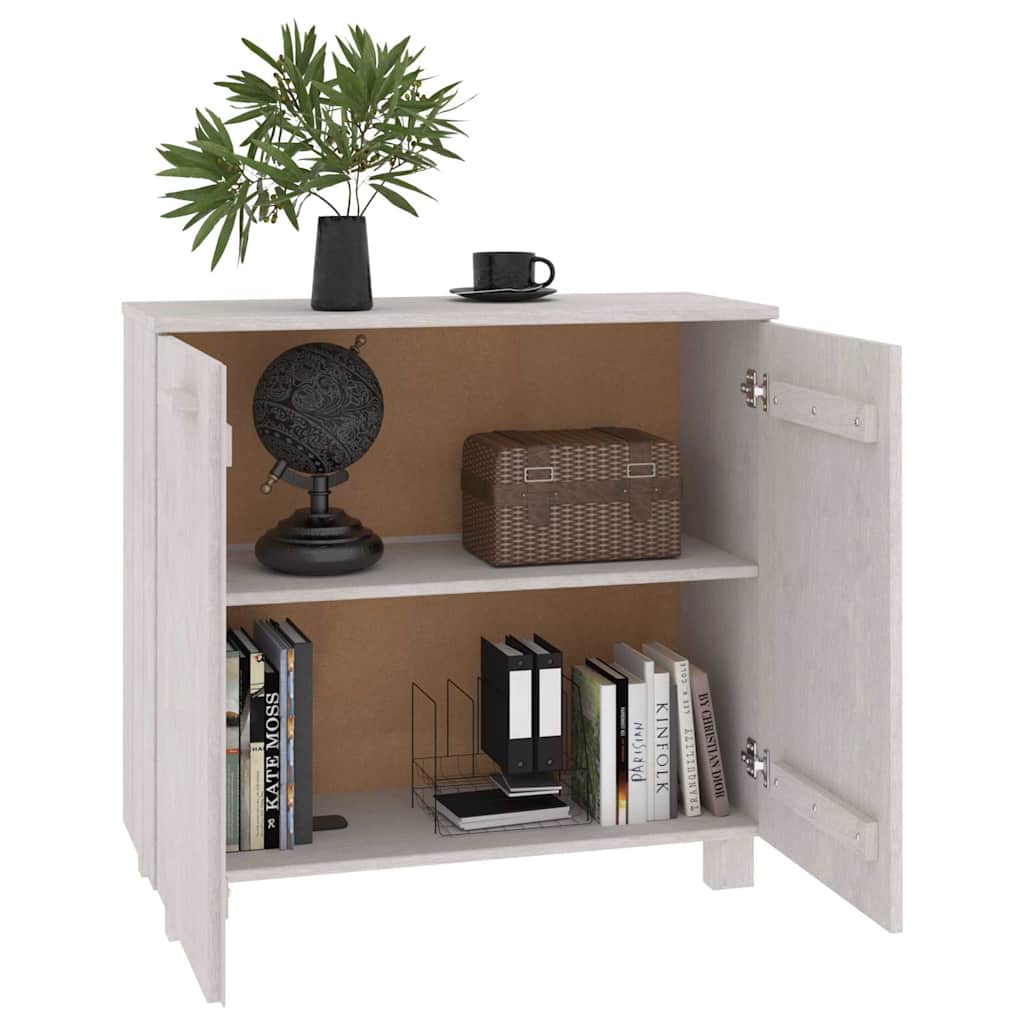 vidaXL Sideboard "HAMAR" White 85x35x80 cm Solid Wood Pine