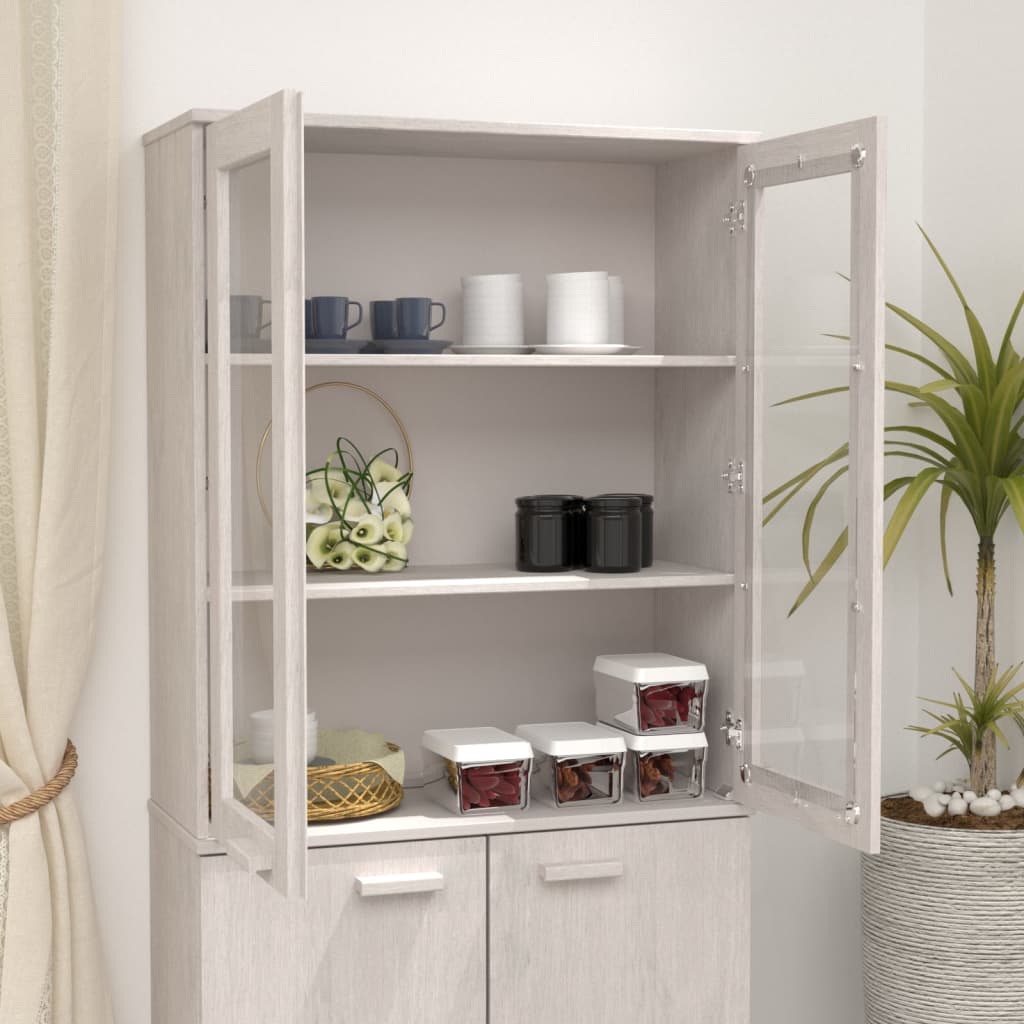 vidaXL Top for Highboard HAMAR White 85x35x100 cm Solid Wood Pine