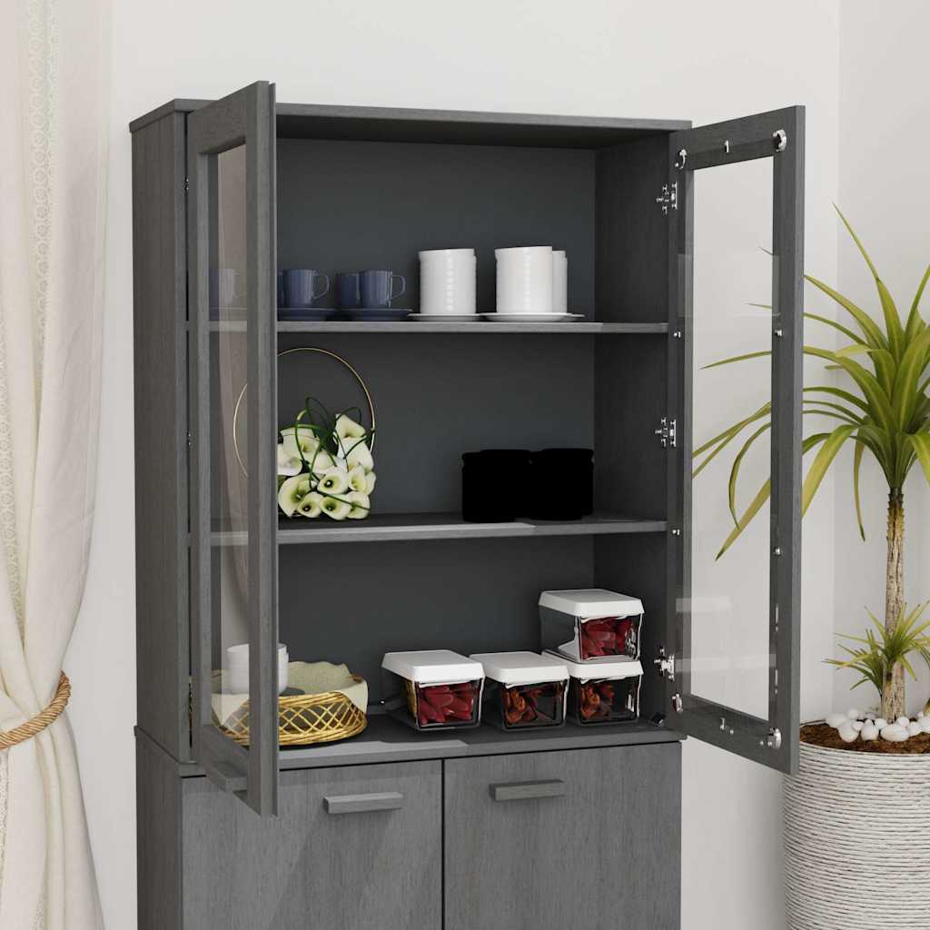 vidaXL Top for Highboard"HAMAR" Dark Grey 85x35x100cm Solid Wood Pine