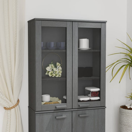 vidaXL Top for Highboard HAMAR Dark Grey 85x35x100cm Solid Wood Pine