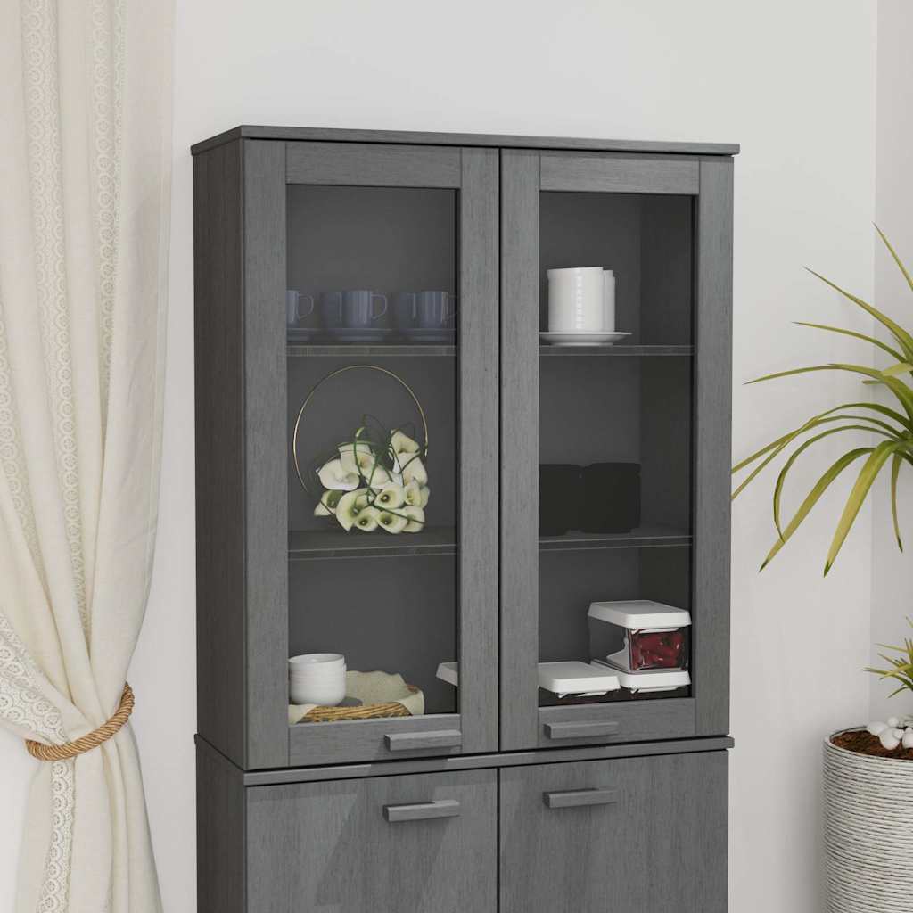 vidaXL Top for Highboard"HAMAR" Dark Grey 85x35x100cm Solid Wood Pine