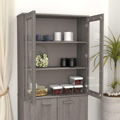 vidaXL Top for Highboard"HAMAR" Light Grey 85x35x100cm Solid Wood Pine