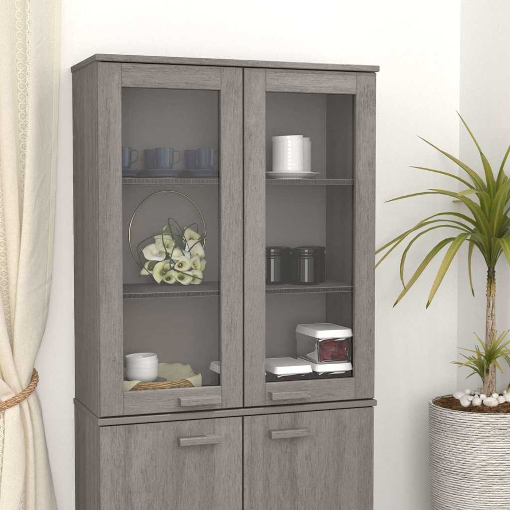 vidaXL Top for Highboard"HAMAR" Light Grey 85x35x100cm Solid Wood Pine