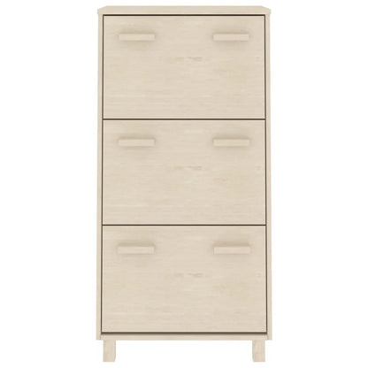 vidaXL Shoe Cabinet HAMAR Honey Brown 59.5x35x117 cm Solid Wood Pine