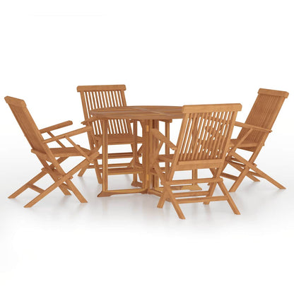 vidaXL Outdoor Dining Set | Natural teak | Smooth-sanded teak hardwood