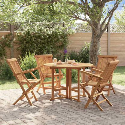 vidaXL Outdoor Dining Set | Natural teak | Smooth-sanded teak hardwood